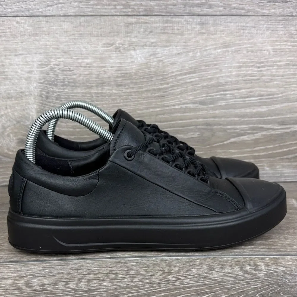 Ecco Black Leather Low-Top Sneakers